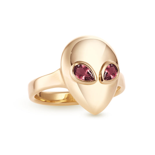 Alien-mini-ring-yellow-gold-with-rhodolite
