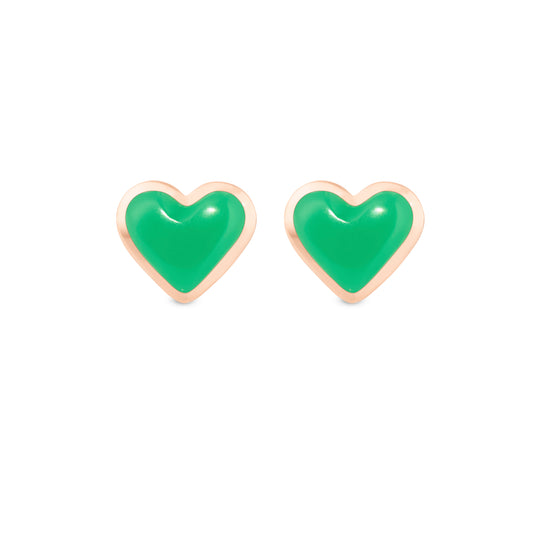 Love-sticker-studs-rose-gold-with-chrysoprase