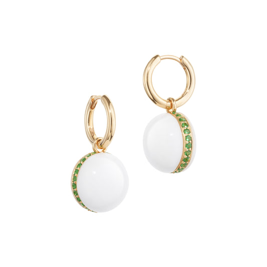 Bath-bubble-hoops-stoned-yellow-gold-with-white-agate-and-tsavorite