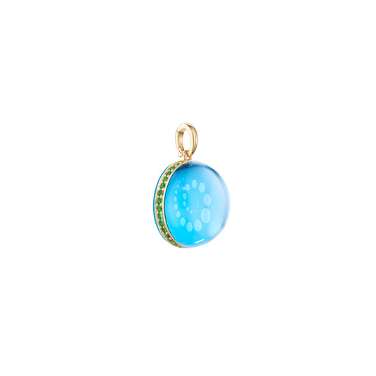 Bath-bubble-pendant-stoned-yellow-gold-with-blue-topaz-and-tsavorite