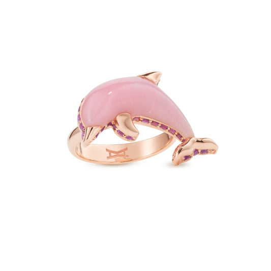 Dolphin-bubble-mini-ring-stoned-rose-gold-with-pink-opal-and-amethyst