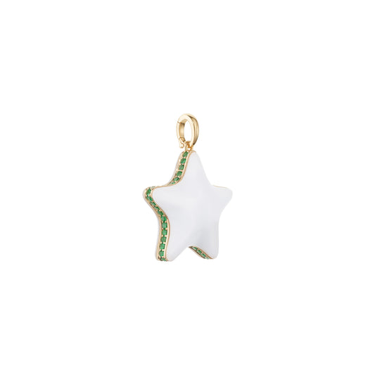 Starfish-bubble-pendant-stoned-yellow-gold-with-white-agate-and-tsavorite