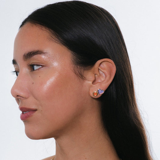 Circle-sticker-studs-rose-gold-with-orange-moonstone