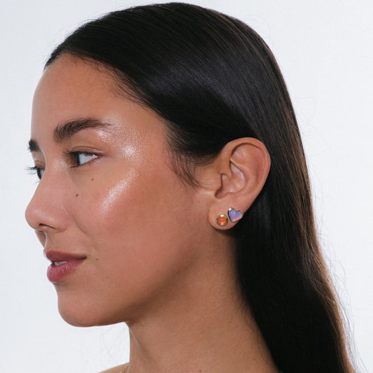 Love-sticker-studs-rose-gold-with-lavender-chalcedony