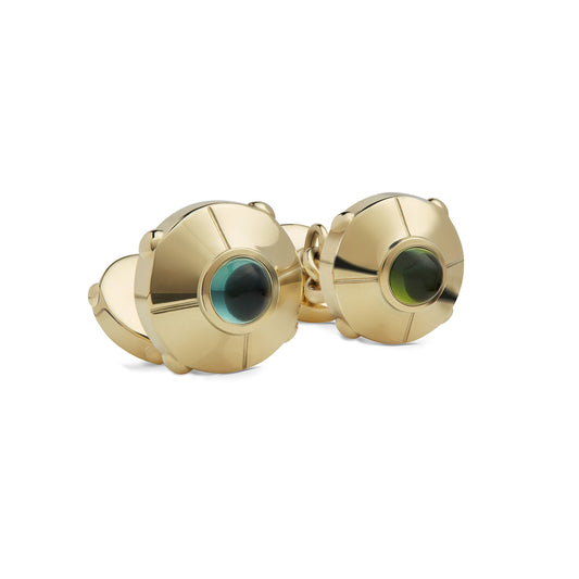 UFO-cufflinks-yellow-gold-with-tourmaline