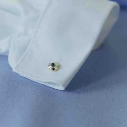 UFO-cufflinks-yellow-gold-with-tourmaline