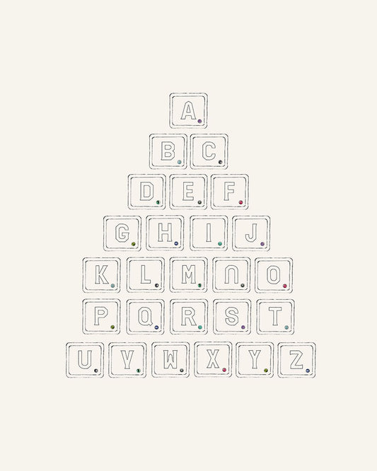 Letter necklace stoned yellow gold with sapphire