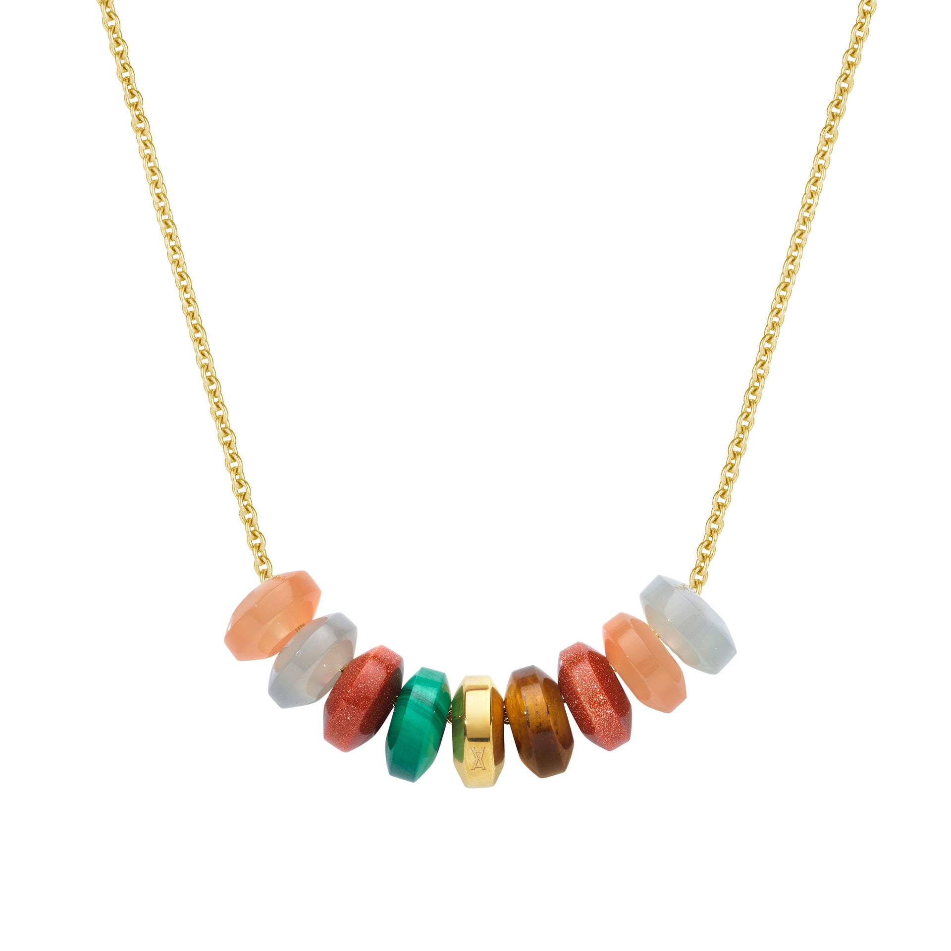 Candy girl necklace Bubi yellow gold with multiple candy beads