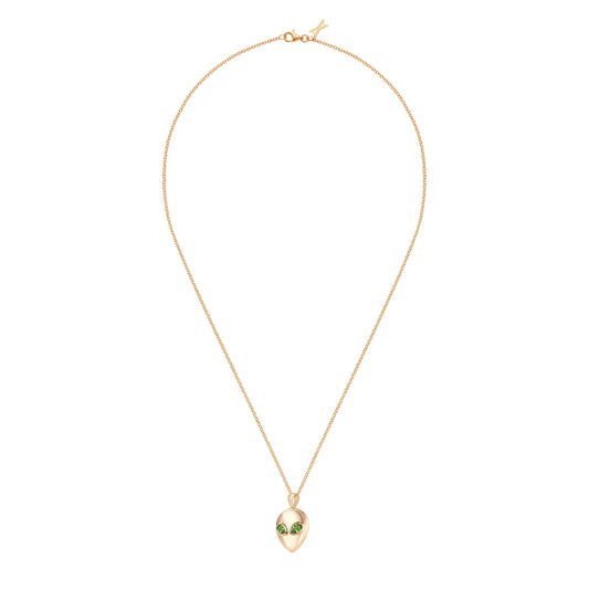 Alien_necklace_yellow_gold_with_green_tourmaline