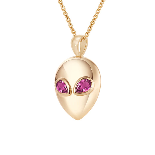 Alien_necklace_yellow_gold_with_pink_tourmaline
