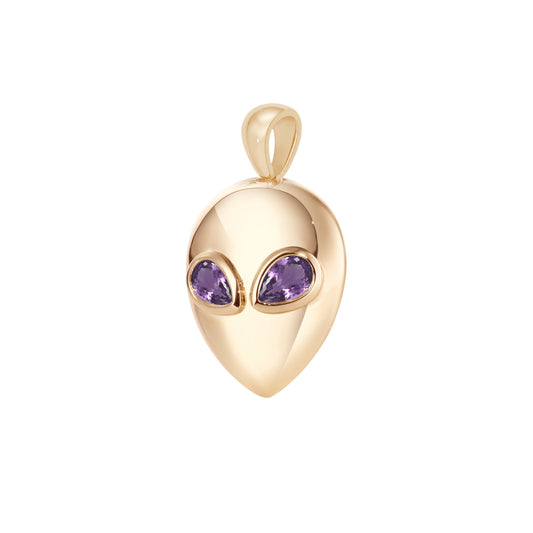 Alien_pendant_yellow_gold_with_amethyst