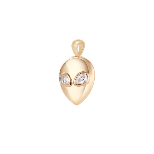 Alien pendant yellow gold with diamond