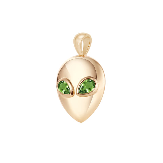 Alien_pendant_yellow_gold_with_green_tourmaline