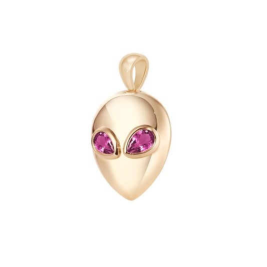Alien_pendant_yellow_gold_with_pink_tourmaline_