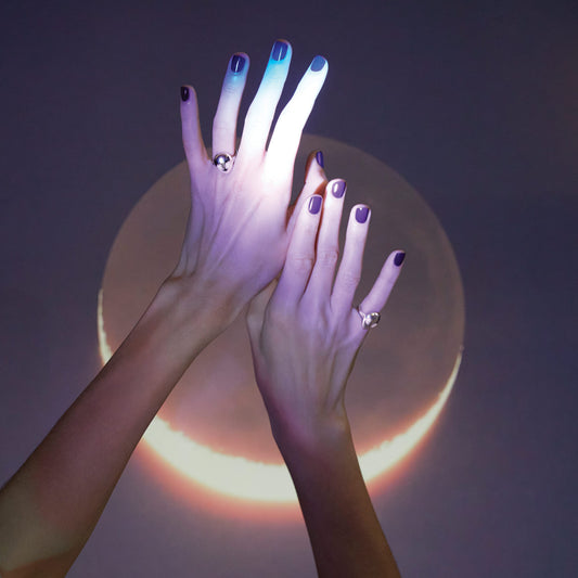 Alien mini ring silver with diamond