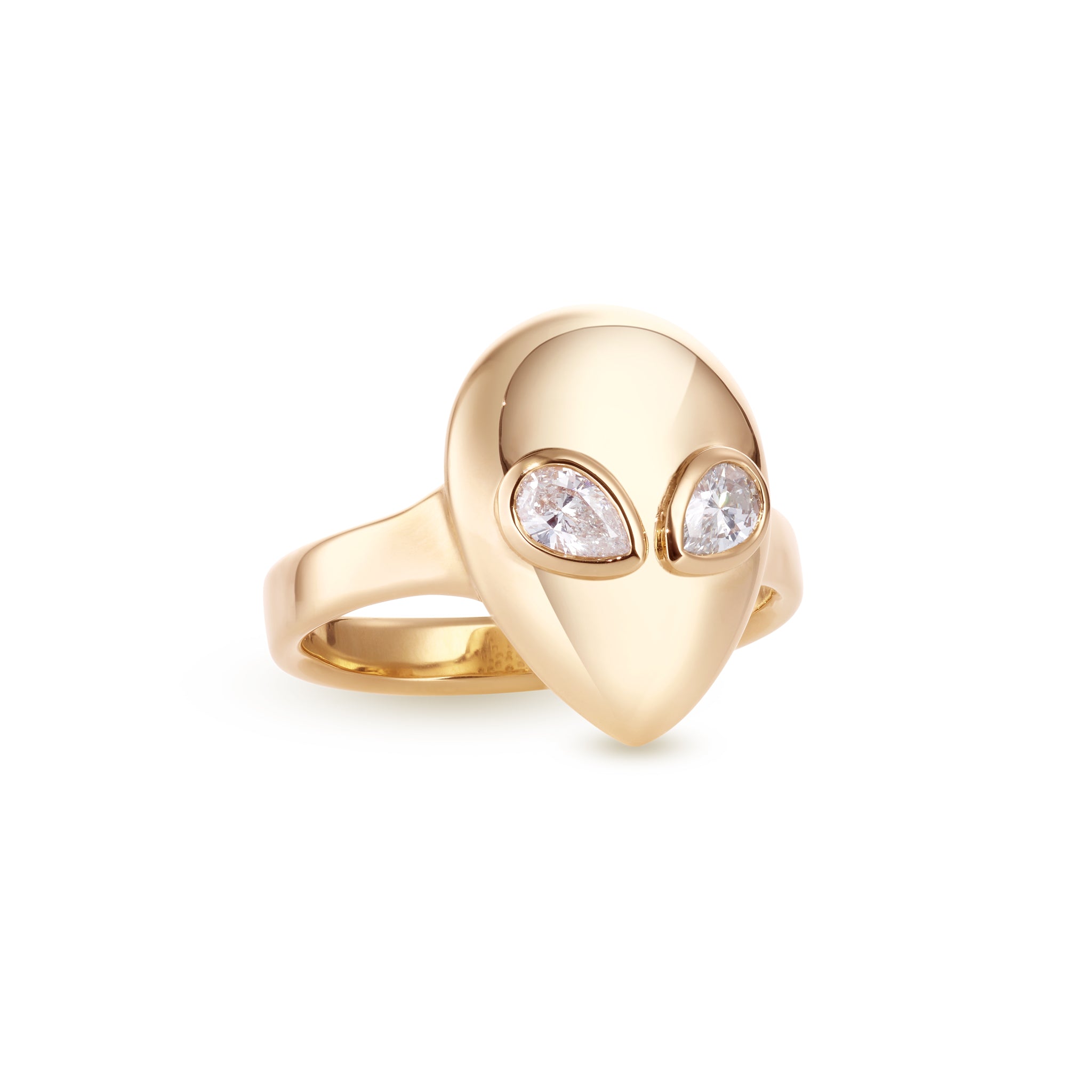 Alien mini ring yellow gold with diamond – alinaabegg