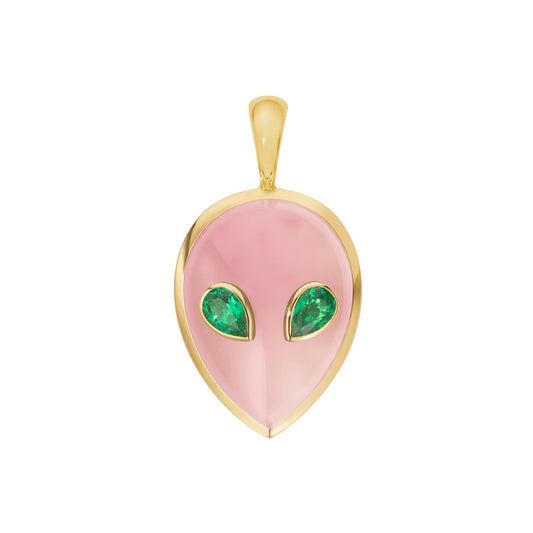 Alina_Abegg_Aliens_Alien_Pendant_Yellow_Gold_Pink_Opal_Tsavorite