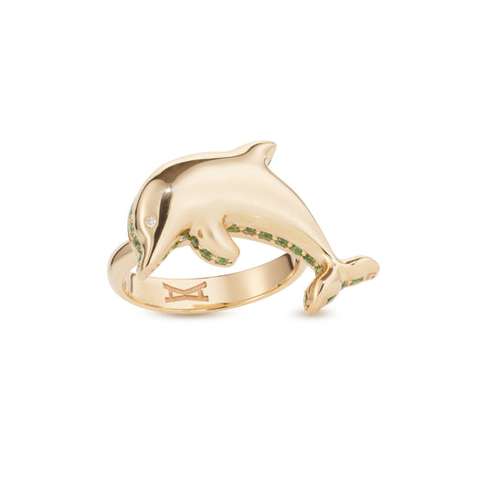 Alina_Abegg_Soap_Opera_Dolphin_Bubble_Mini_Ring_Stoned_Yellow_Gold_Tsavorite_Diamond