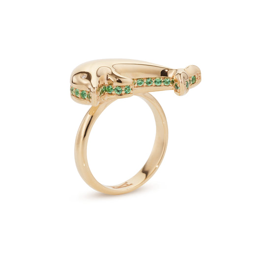 Alina_Abegg_Soap_Opera_Dolphin_Bubble_Mini_Ring_Stoned_Yellow_Gold_Tsavorite_Diamond_Side