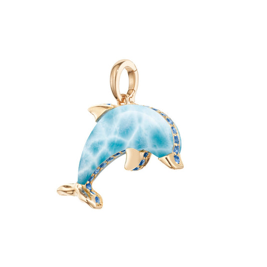 Alina_Abegg_Soap_Opera_Dolphin_Bubble_Pendant_Stoned_Yellow_Gold_Larimar_Sapphire_Side