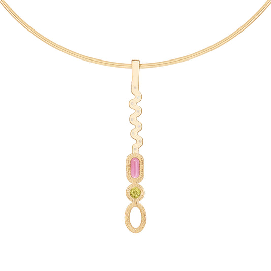 Alina_Abegg_Soap_Opera_Magic_Wand_Pendant_Stoned_Yellow_Gold_Pink_Tourmaline_Peridot_Diamond_Chain