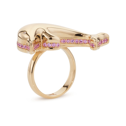 Alina_Abegg_Soap_Opera_Maxi_Dolphin_Bubble_Ring_Stoned_Yellow_Gold_Pink_Sapphire_Diamond_Side