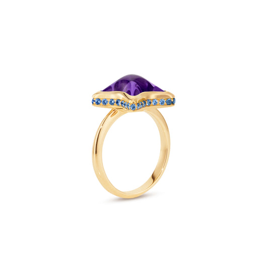 Alina_Abegg_Soap_Opera_Starfish_Bubble_Mini_Ring_Aura_Stoned_Yellow_Gold_Amethyst_Blue_Sapphire_Side