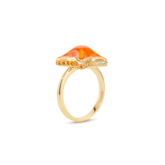 Alina_Abegg_Soap_Opera_Starfish_Bubble_Mini_Ring_Neroli_Stoned_Yellow_Gold_Mandarin_Garnet_Sapphire_Side