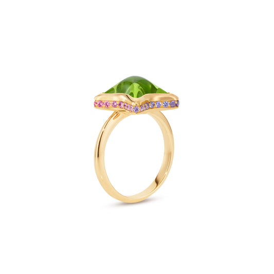 Alina_Abegg_Soap_Opera_Starfish_Bubble_Mini_Ring_Sencha_Stoned_Yellow_Gold_Peridot_Sapphire_Gradient_Side