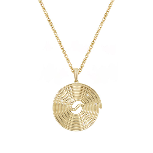 Licorice necklace stoned yellow gold with diamond