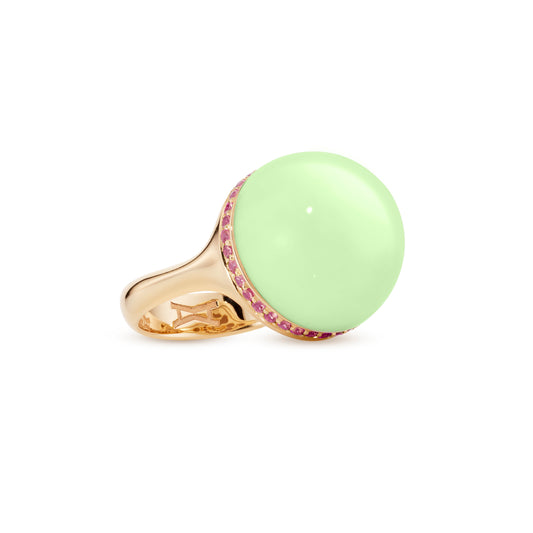 Bath-bubble-ring-stoned-yellow-gold-with-lemon-chrysoprase-and-pink-sapphire