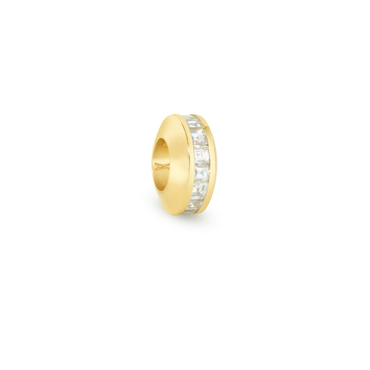 Candy bead yellow gold with square diamonds