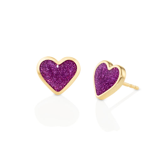 Love-sticker-studs-yellow-gold-with-enamel