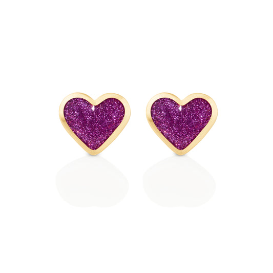 Love-sticker-studs-yellow-gold-with-enamel