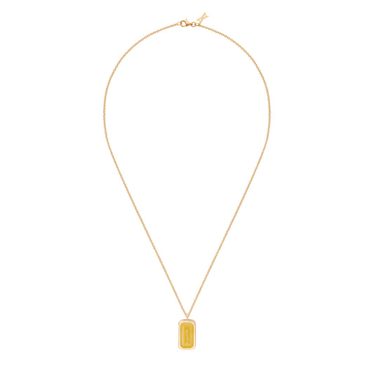 Pfefferminz necklace lemon yellow gold with yellow agate