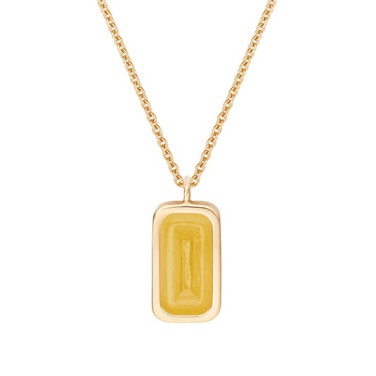 Pfefferminz necklace lemon yellow gold with yellow agate