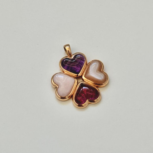 Sale Lucky charm choker rose gold with pink opal, amethyst, orange moonstone and pink tourmaline