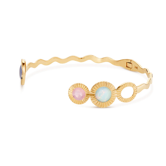 Soap-opera-choker-stoned-yellow-gold-with-lavender-chalcedony-pink-opal-and-pink-quartz