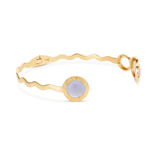 Soap-opera-choker-stoned-yellow-gold-with-lavender-chalcedony-pink-opal-and-pink-quartz