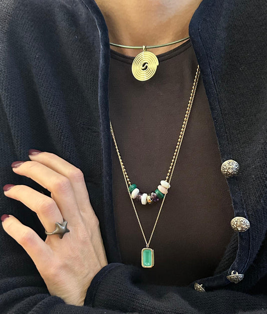 Starfish-bubble-mini-ring-choco-stoned-titanium-with-blue-sapphire