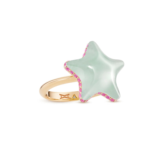 Starfish-bubble-mini-ring-stoned-yellow-gold-with-green-amethyst-and-pink-sapphire