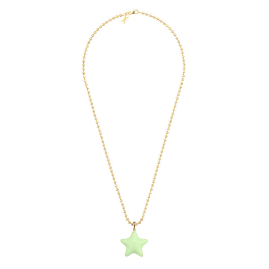 Starfish-bubble-pendant-necklace-stoned-yellow-gold-with-lemon-chrysoprase-and-pink-sapphire