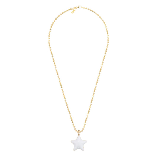 Starfish-bubble-pendant-necklace-stoned-yellow-gold-with-white-agate-and-tsavorite-green-garnet