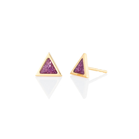 Triangle-sticker-studs-yellow-gold-with-enamel