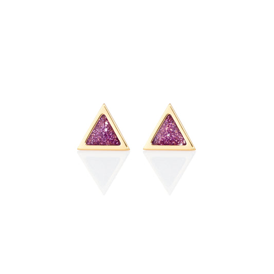 Triangle-sticker-studs-yellow-gold-with-enamel