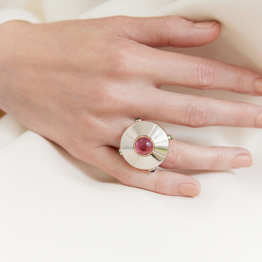 UFO-maxi-ring-white-and-rose-gold-with-tourmaline-mood
