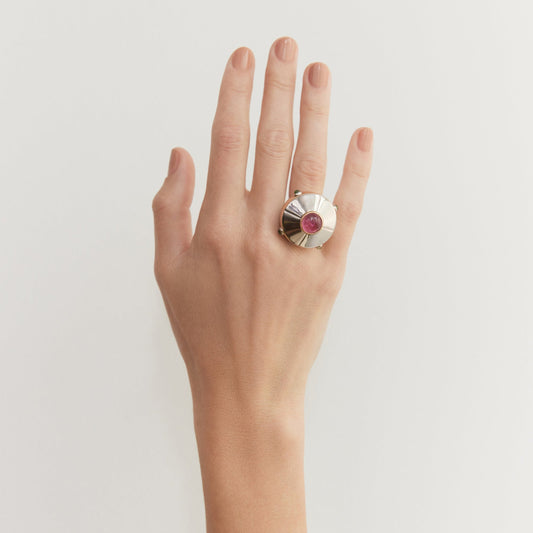 UFO-maxi-ring-white-and-rose-gold-with-tourmaline-mood