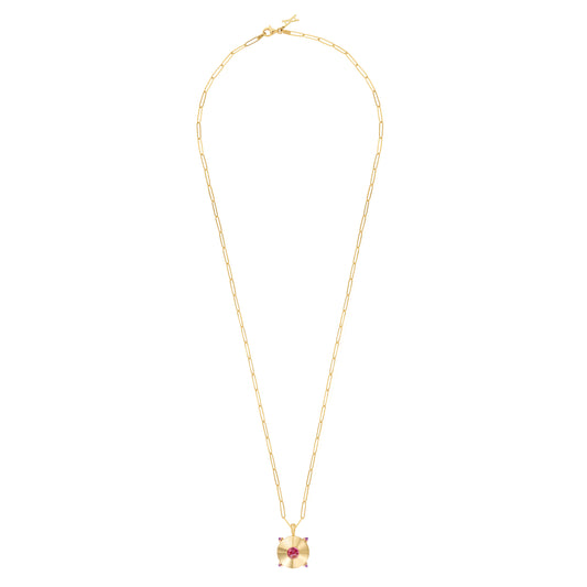 UFO-necklace-yellow-gold-with-pink-tourmaline-and-amethyst