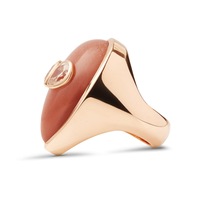 Alien Ring Orange Moonstone – Yellow Gold Orange Moonstone – Alina