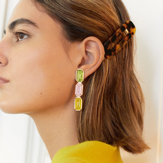 Pfefferminz-earrings-mini-rainbow-rose-gold-with-peridot-pink-opal-and-yellow-agate